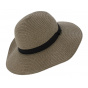 Rhodes Paper Straw Wide-Brimmed Hat Taupe - Traclet