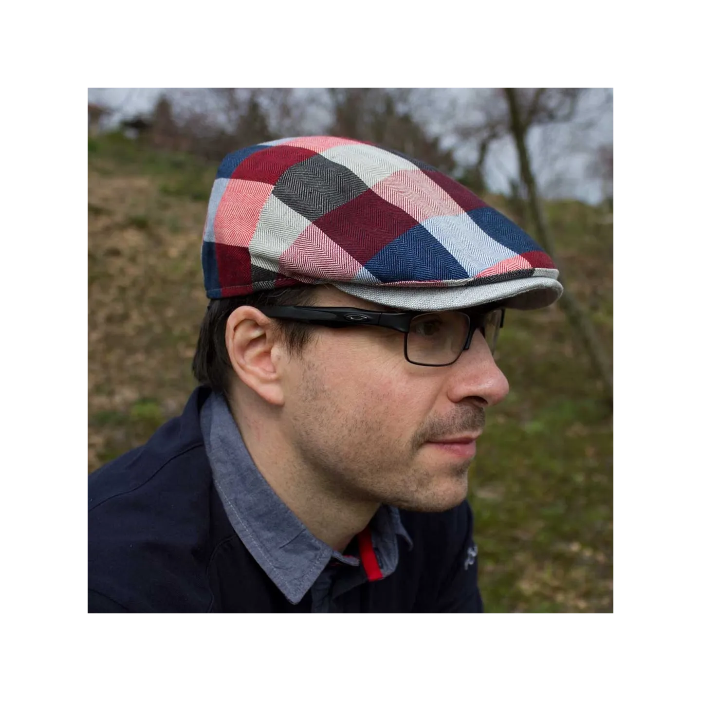 Scottman Flat Cap Linen & Cotton Checkered - Traclet Reference: 7897 | Traclet Hat Shop