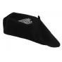 Black Wool Notre Dame Embroidery Beret - Traclet