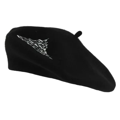 Black Wool Saint-Michel Embroidery Beret - Traclet Reference: 7993 | Chapellerie Traclet