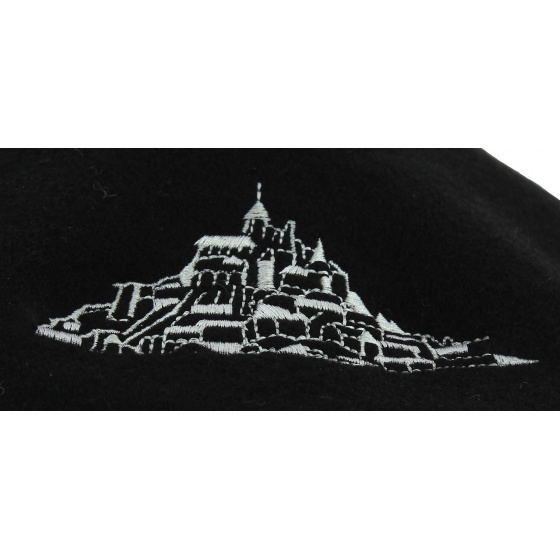 Béret Broderie Saint-Michel Laine Noir - Traclet Béret Broderie Saint-Michel Laine Noir - Traclet