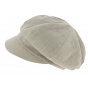 Beige Linen Newsboy Cap - Mtm
