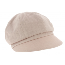 Nelya Newsboy Cap Powder Pink Linen - Mtm