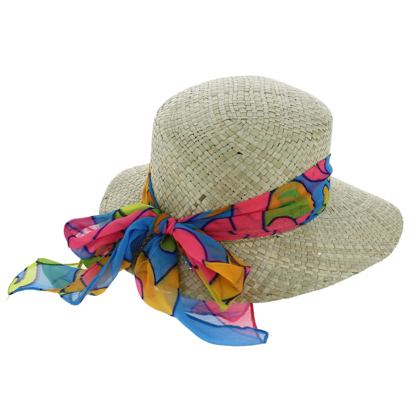 Casquette Paille Giuditta 70's Ruban Fantaisie - Traclet Reference : 4842 | Chapellerie Traclet