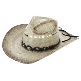 Buffalo Riding Cowboy Hat Natural Straw - Traclet