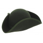 Aristocratic Tricorn Hat Wool Felt Green - Traclet