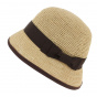 AYLA Natural Panama Cloche Hat - Crambes
