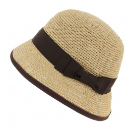 AYLA Natural Panama Cloche Hat - Crambes