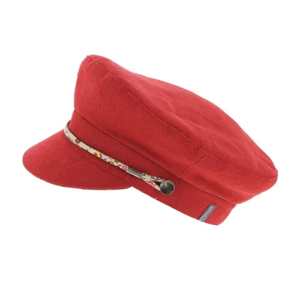 Casquette Marin Camaret Lin Rouge - Mtm Reference : 8075 | Chapellerie Traclet