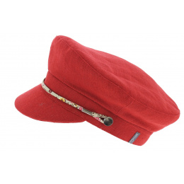 Red Linen Camaret Sailor Cap - Mtm