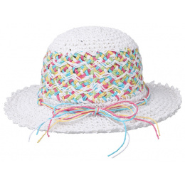 Chapeau Cloche Enfant Havana Paille Papier Rose - Barts