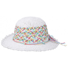Chapeau Cloche Enfant Havana Paille Papier Rose - Barts