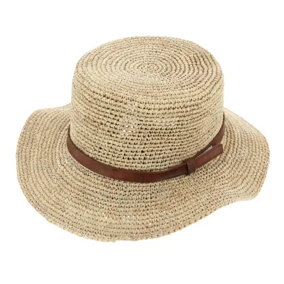 Chapeau Traveller / Canotier Bogota Pliable Raffia Naturel - Traclet Reference : 6840 | Chapellerie Traclet