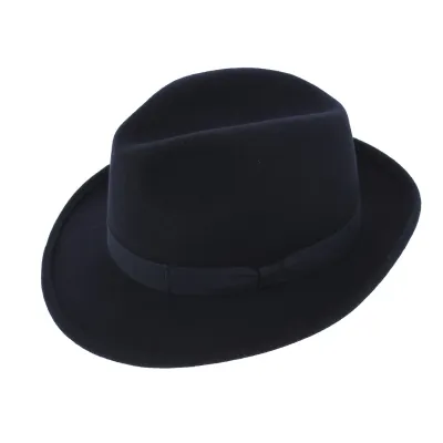 Navy Wool Felt Fedora Hat - Traclet Reference: 8122 | Traclet Hat Shop