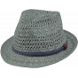 Trilby Hat Ibiza Paper Dark Celadon Grey - Barts