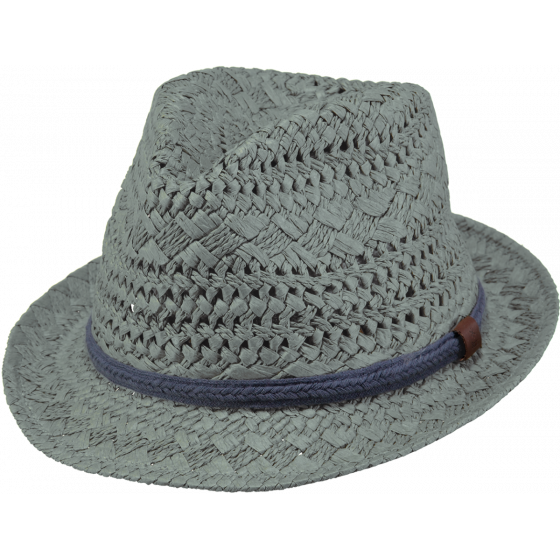 Trilby Hat Ibiza Paper Dark Celadon Grey - Barts