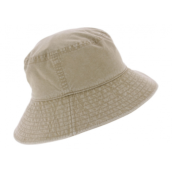 Relaxation Wide Brim Cotton Beige Bucket Hat - Crambes Relaxation Wide Brim Cotton Beige Bucket Hat - Crambes