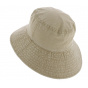 Detente Wide Brim Cotton Beige Bucket Hat - Crambes
