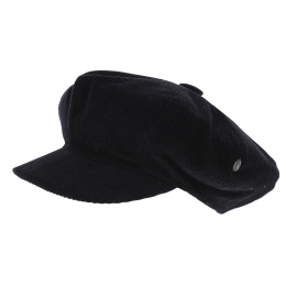 Black Cotton Relaxed Newsboy Cap - City Sport