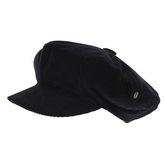 Black Cotton Relaxed Newsboy Cap - City Sport