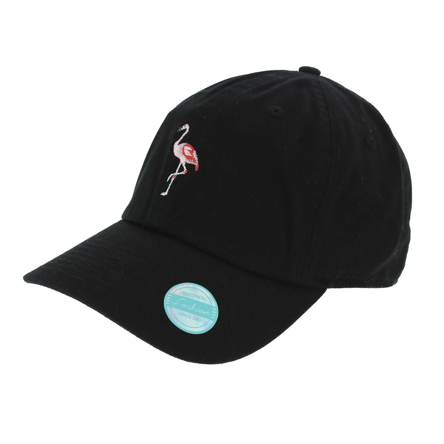Casquette Baseball Flamingo Noir Coton - Kbethos Reference : 8155 | Chapellerie Traclet