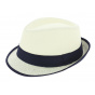 White Straw Paper Trilby Hat for Kids - Traclet