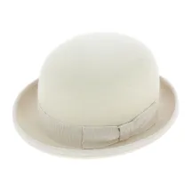 White Wool Felt Melon Hat - Guerra