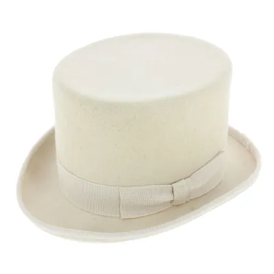 White Wool Felt Top Hat - Guerra Reference: 296 | Traclet Hat Shop