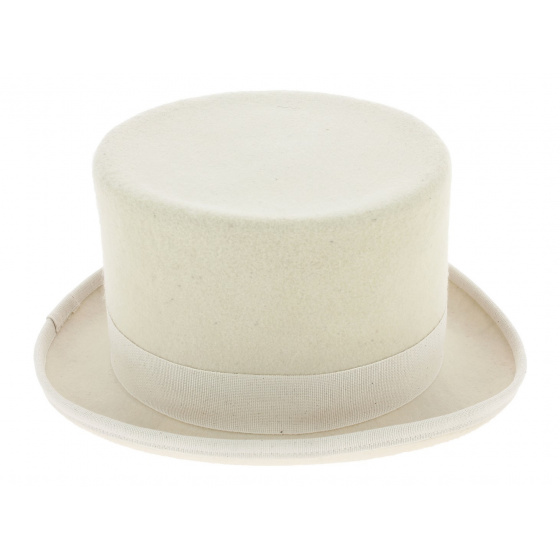 White Wool Felt Top Hat - Guerra White Wool Felt Top Hat - Guerra