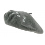 Gray beret with paws
