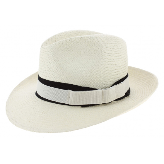 Chapeau Fedora Blanc Panama Personnalisable - Traclet Chapeau Fedora Blanc Panama Personnalisable - Traclet