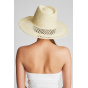 Brixton Hampton Beige Raffia Straw Fedora Hat
