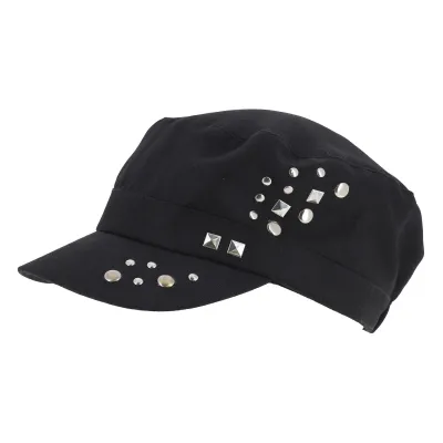 Casquette Army Cloutée Argent Noir Polyester - Traclet Reference : 8191 | Chapellerie Traclet