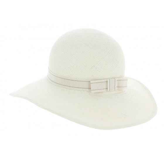 Panama Wide Brim Hat Monique White Ribbon
