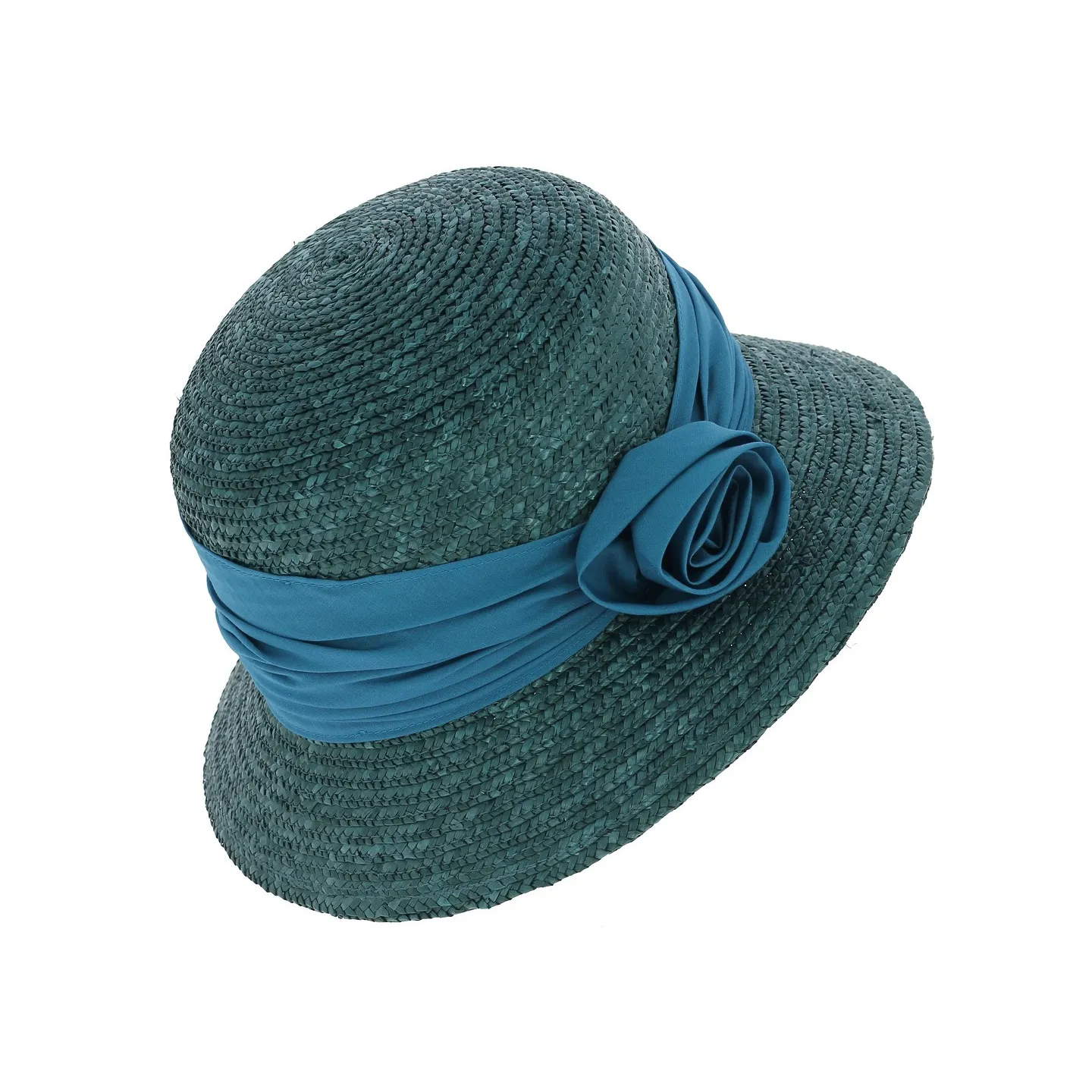 Petrol straw cloche hat Reference: 4681 | Traclet Hat Shop