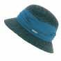 Petrol straw cloche hat