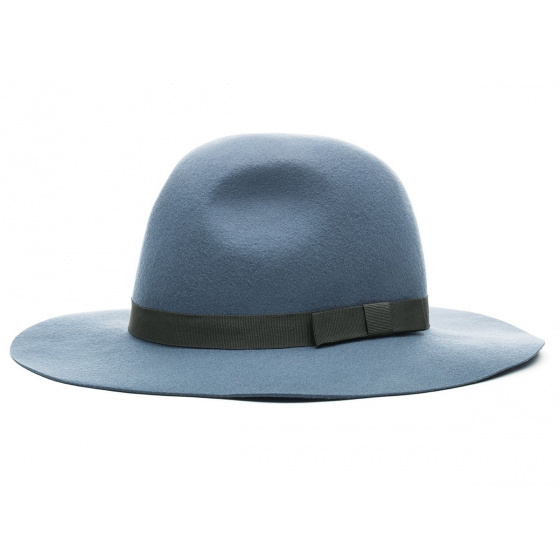 Dalila Wide-Brimmed Wool Felt Hat Blue-Gray - Brixton