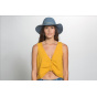 Dalila Wide-Brimmed Wool Felt Hat Blue-Gray - Brixton