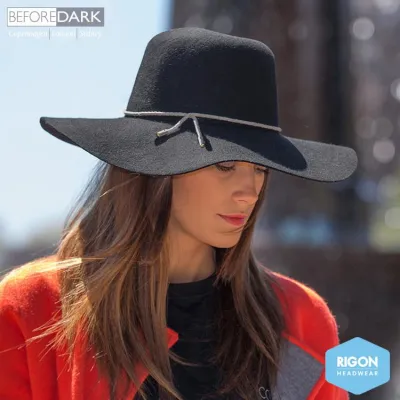 Lynette Wide-Brimmed Wool Felt Hat Black - Rigon Headwear Reference: 5470 | Chapellerie Traclet