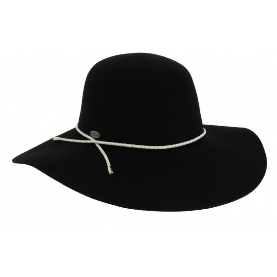 Capeline Lynette Feutre Laine Noir - Rigon Headwear 