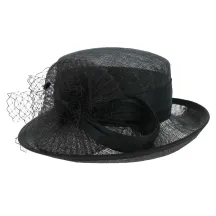 Black ISA Straw Banquière Style Ceremonial Hat - Traclet