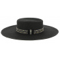 Inca Black Paper Straw Wide-Brimmed Hat - Fléchet