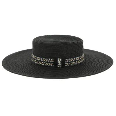 Inca Black Paper Straw Wide-Brimmed Hat - Fléchet Reference: 8235 | Traclet Hat Shop