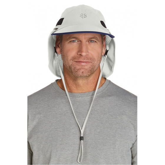 Goom Baseball Cap with Neck Guard Beige - Coolibar