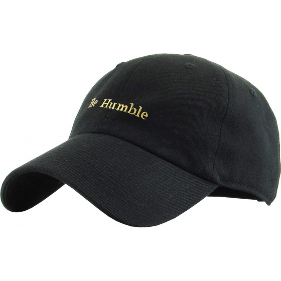 Black Cotton Be Humble Strapback Baseball Cap - Kbthos