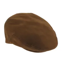 casquette cuir plate caramel - achat casquette cuir Reference : 8258 | Chapellerie Traclet