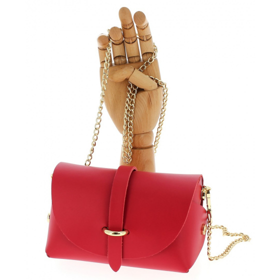 Red leather courtesy bag