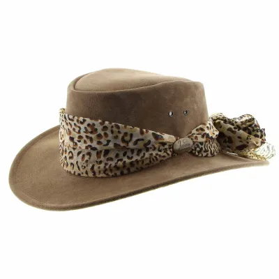 Australian Leather Hat for Women Brown - Jacaru Reference: 6951 | Traclet Hat Shop