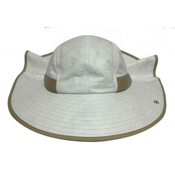 Beige High Protection Neck Cover Hat - Soway