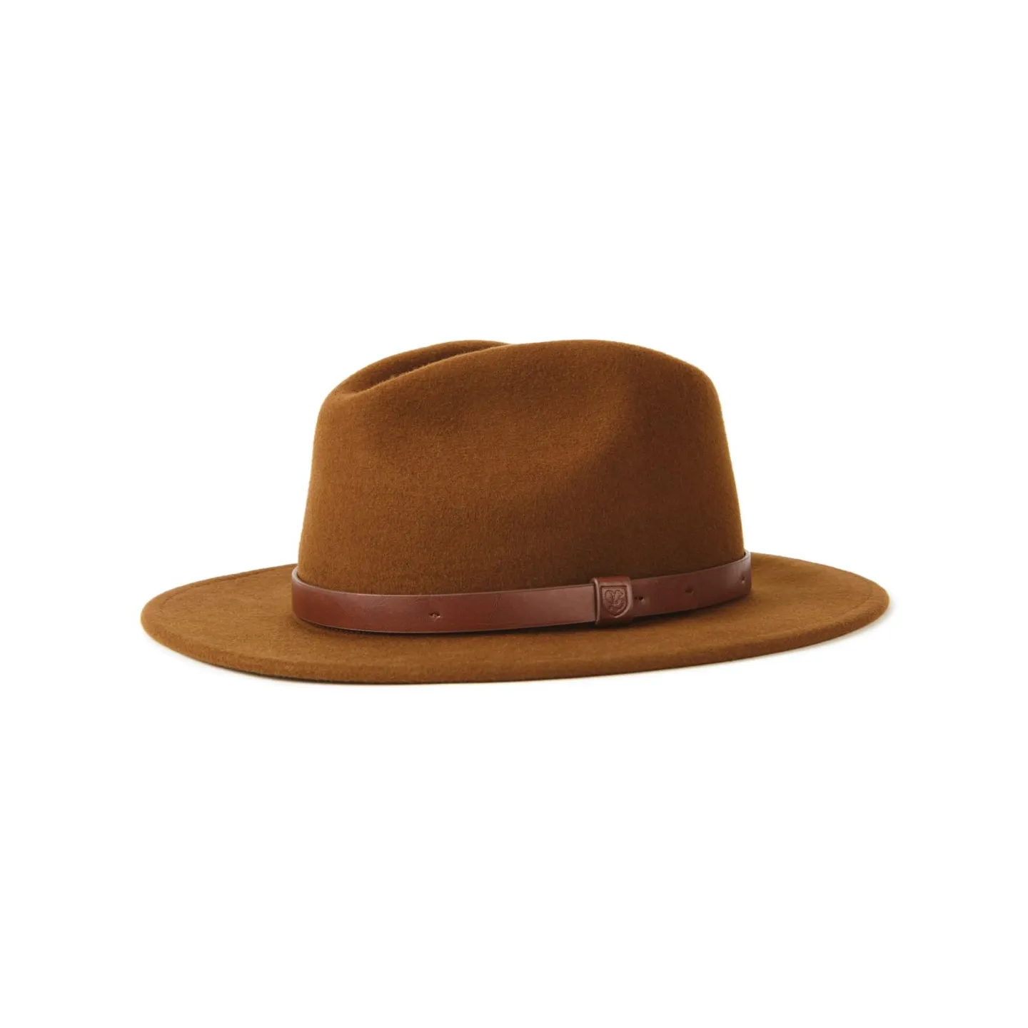 Cognac Wool Felt Fedora Hat Messer - Brixton Reference: 4944 | Traclet Hat Shop